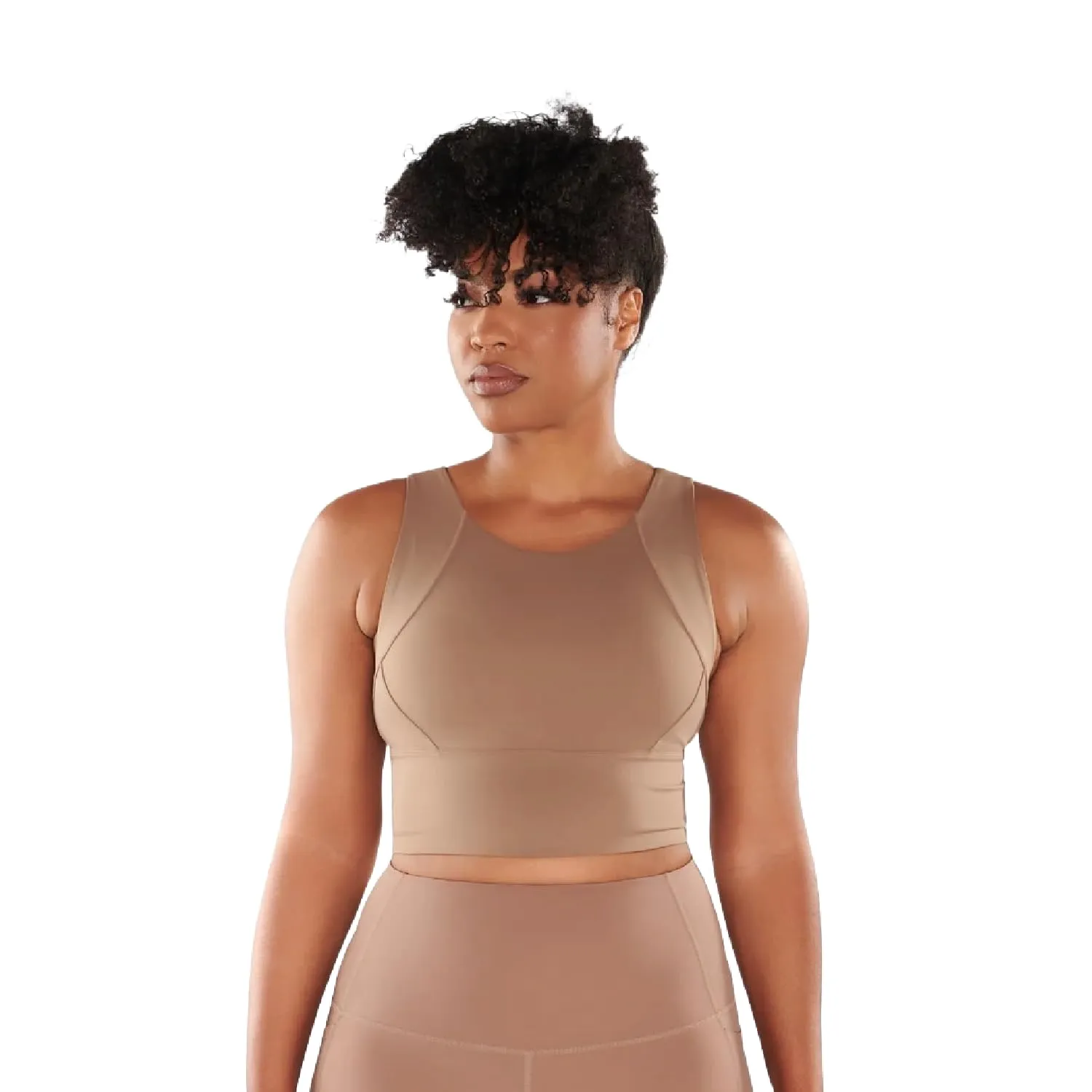 ROAM LOUD Yanta Tank Bra | Cacao L | Racerback Women's Sports Bras | Flexible High Impact Compression Gym Sports Bra