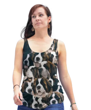 Saints on Saints on St. Bernards Racerback Tank Top