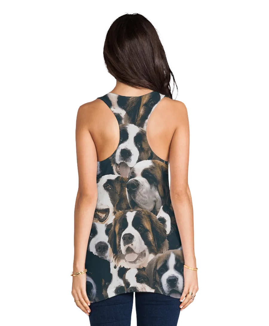 Saints on Saints on St. Bernards Racerback Tank Top
