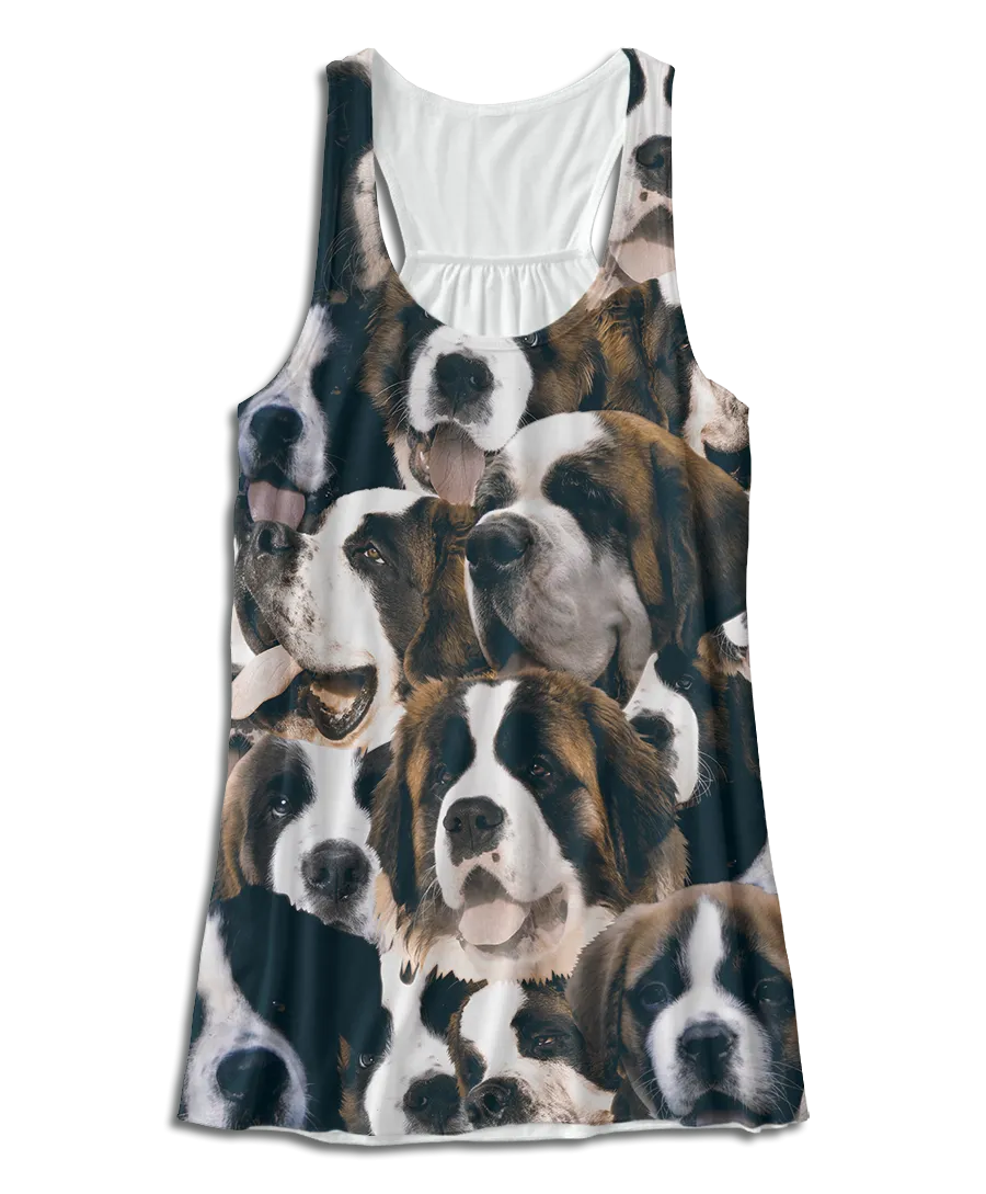 Saints on Saints on St. Bernards Racerback Tank Top