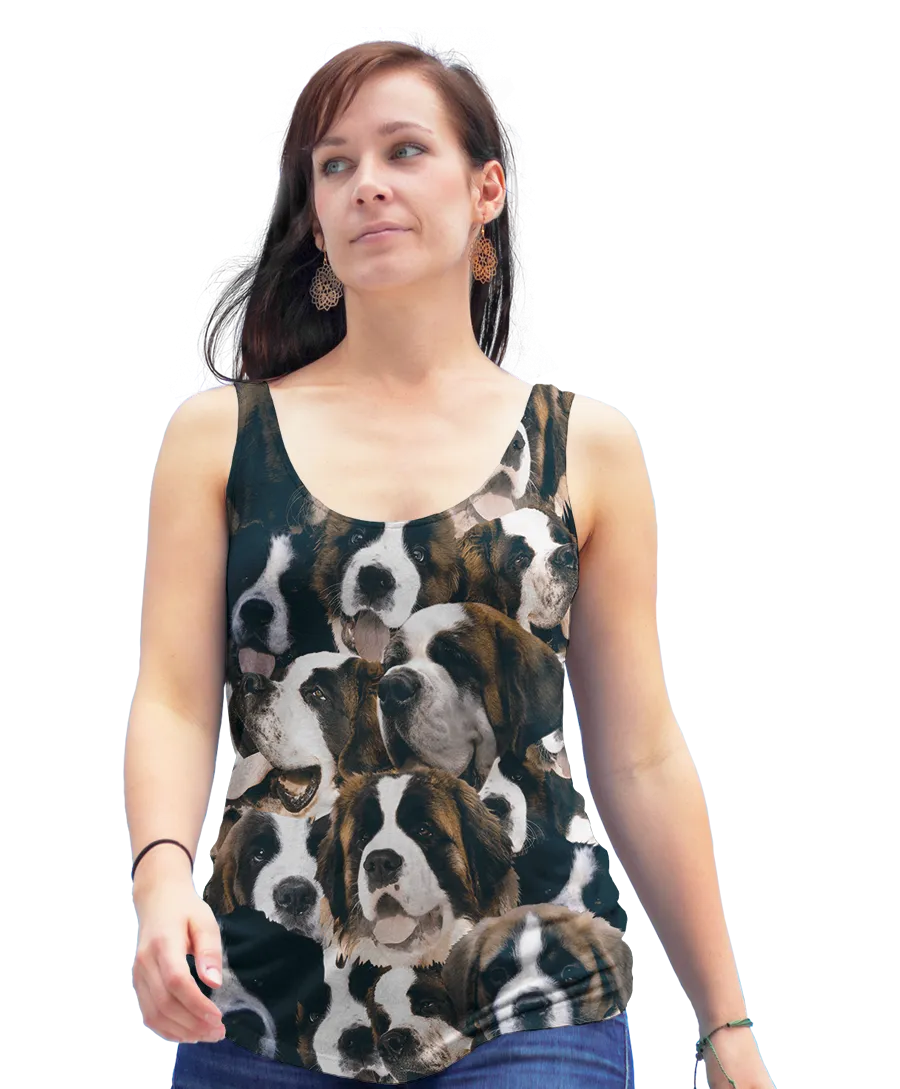 Saints on Saints on St. Bernards Racerback Tank Top