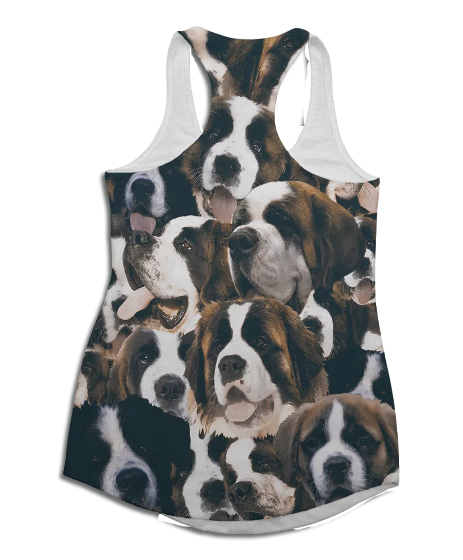 Saints on Saints on St. Bernards Racerback Tank Top