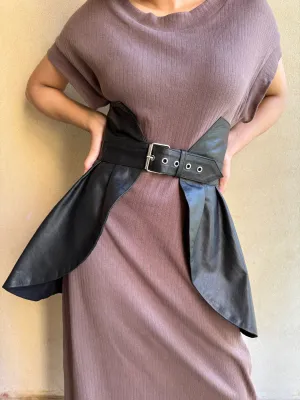 Samantha Genuine Leather Peplum Belt