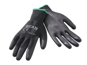 Scan Black PU Coated Gloves (5 Pairs)