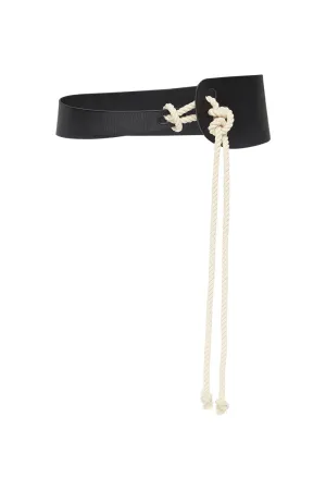 SCULPTED ROPE BELT - BLACK