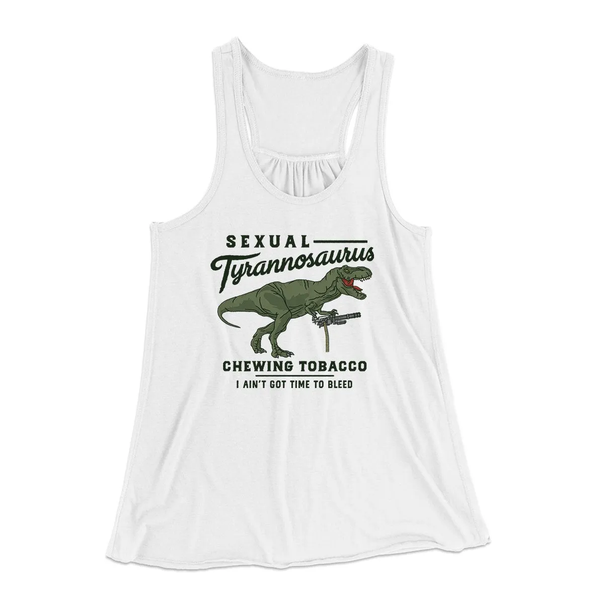Sexual Tyrannosaurus Chewing Tobacco Women's Flowey Tank Top