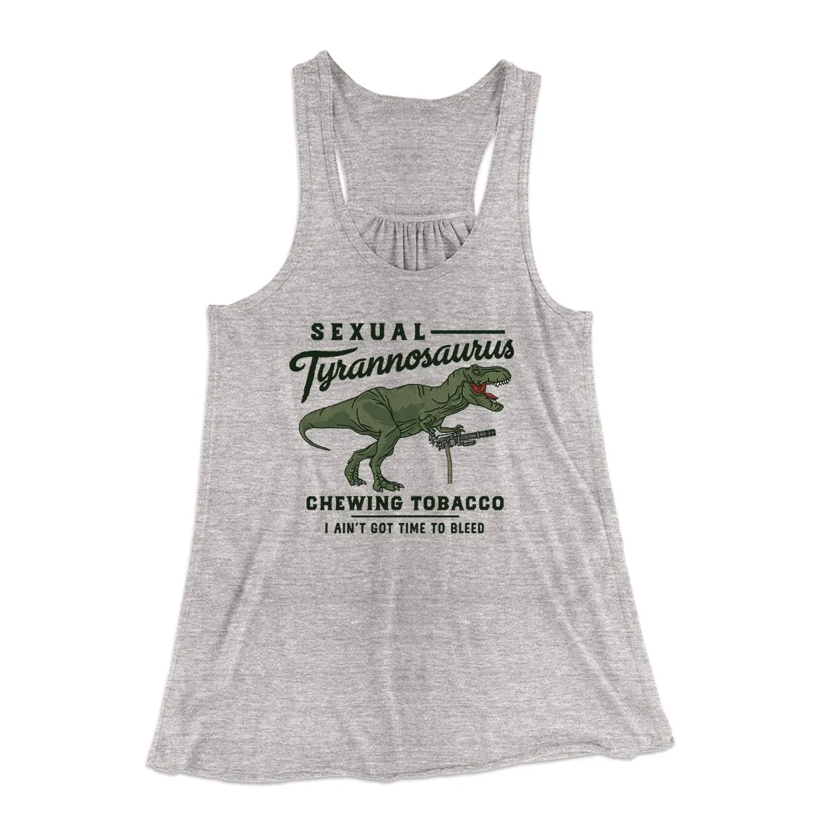 Sexual Tyrannosaurus Chewing Tobacco Women's Flowey Tank Top