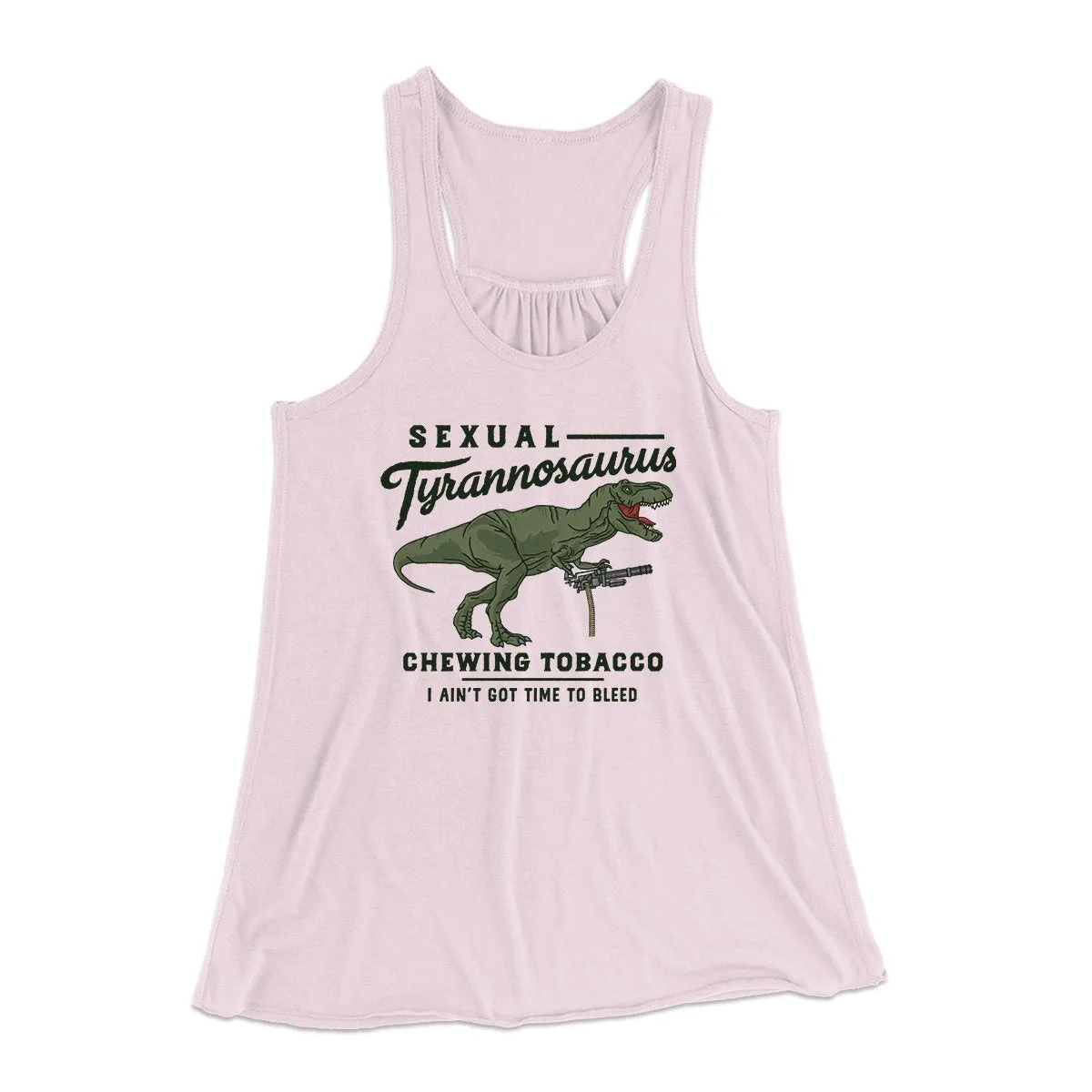 Sexual Tyrannosaurus Chewing Tobacco Women's Flowey Tank Top