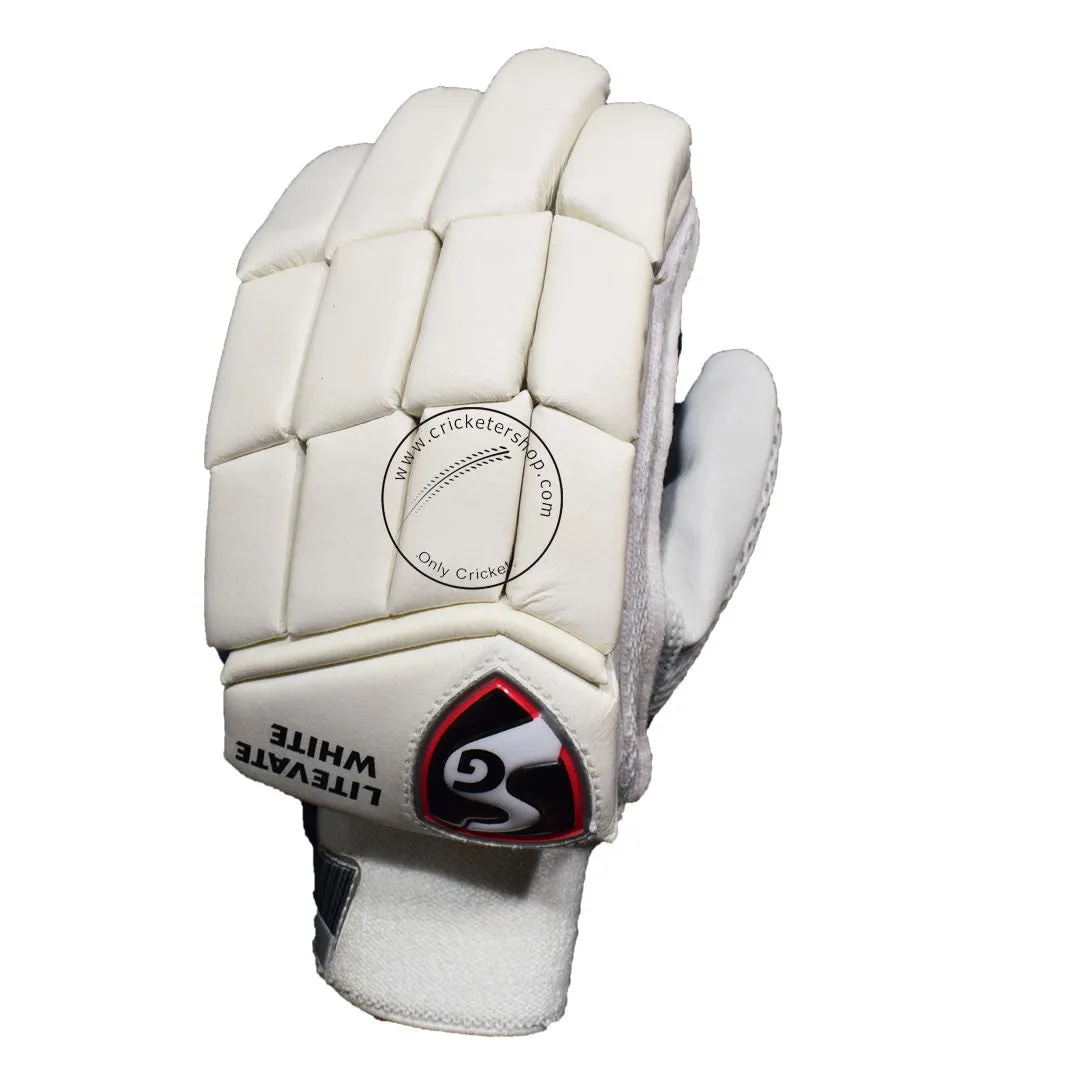 SG Litevate White Cricket Batting Gloves
