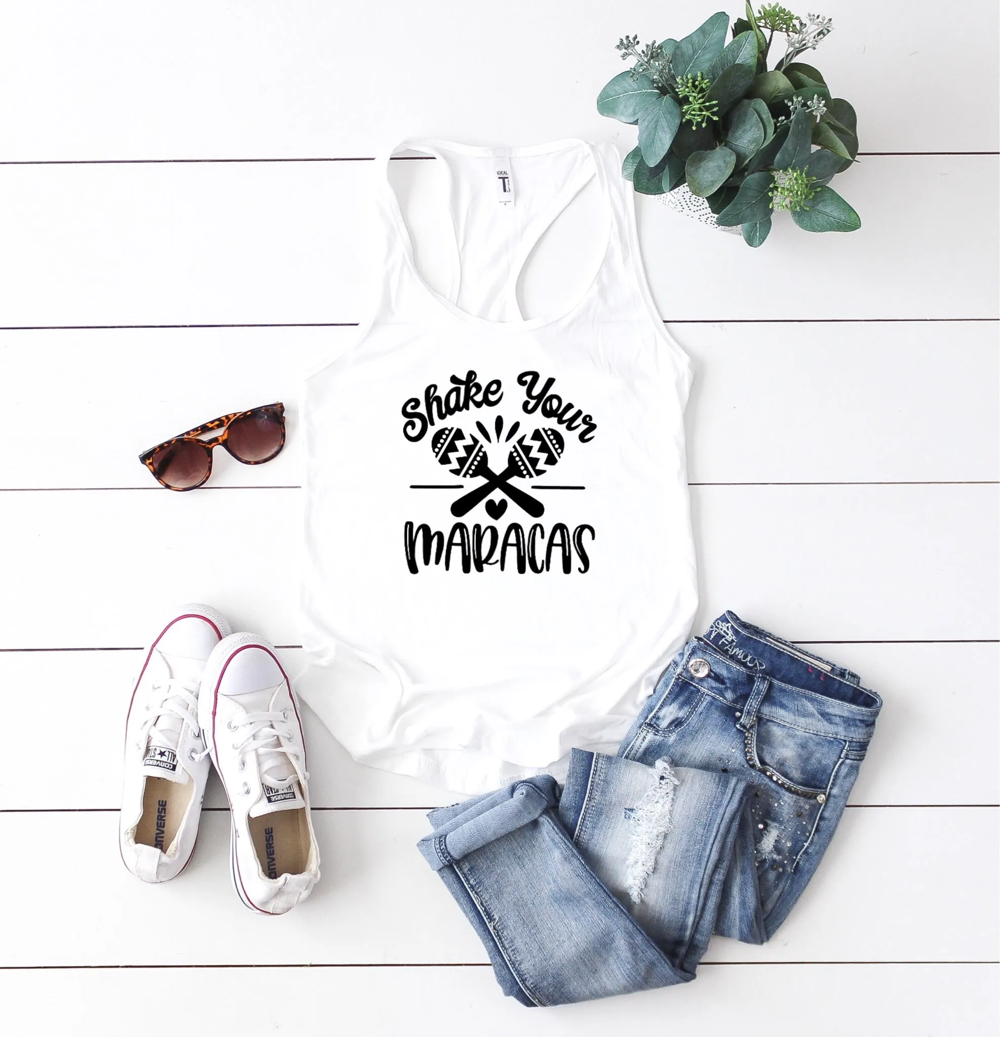 Shake your Maracas Racer back tank | Southern Sugar Studio