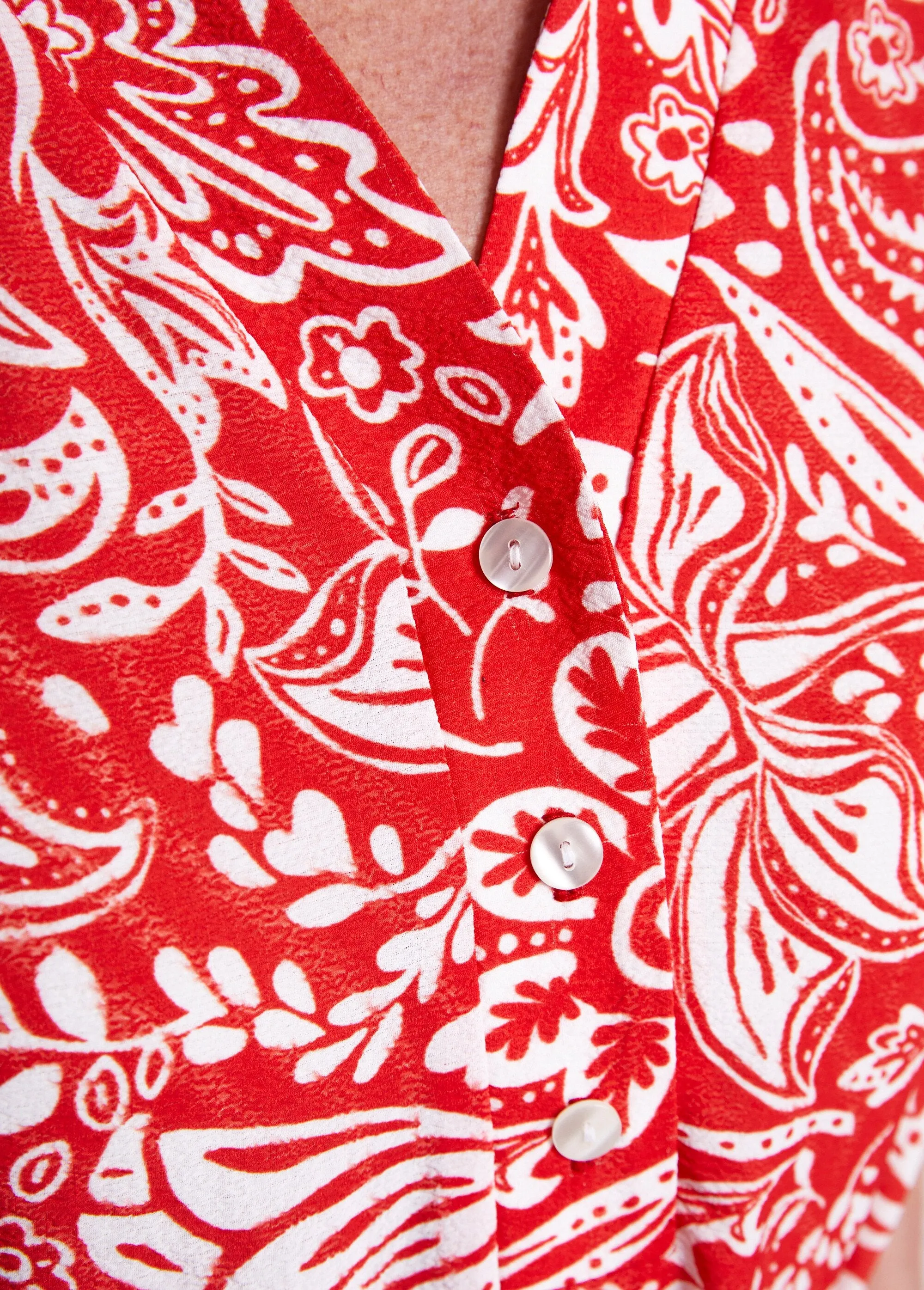 Short dress in two-tone waffle fabric