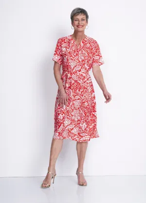 Short dress in two-tone waffle fabric