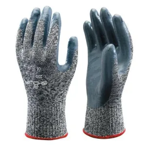 SHOWA® Nitrile, Cut Resistant Gloves, Size L, A7 ANSI/ISEA Cut Level, Black, Yellow, 1 PR, 257L-08
