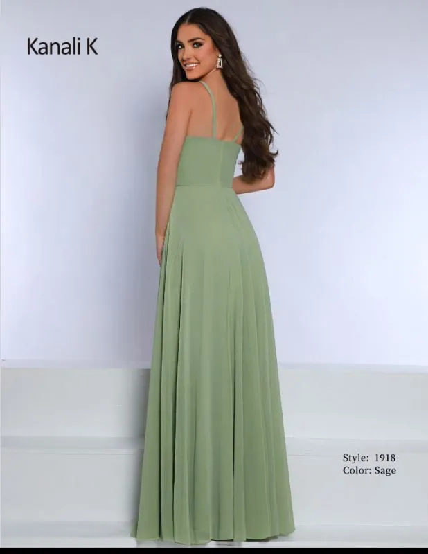 Size 14 Kanali K 1918 Sage Bridesmaid Dress