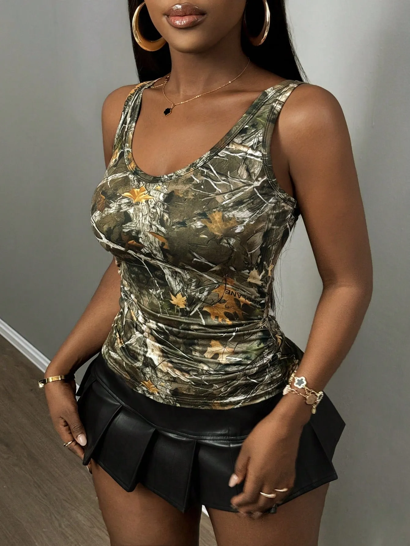 Slayr Casual Basic Racerback Sleeveless Deep V-Neck Narrow Ribbed Tank Top