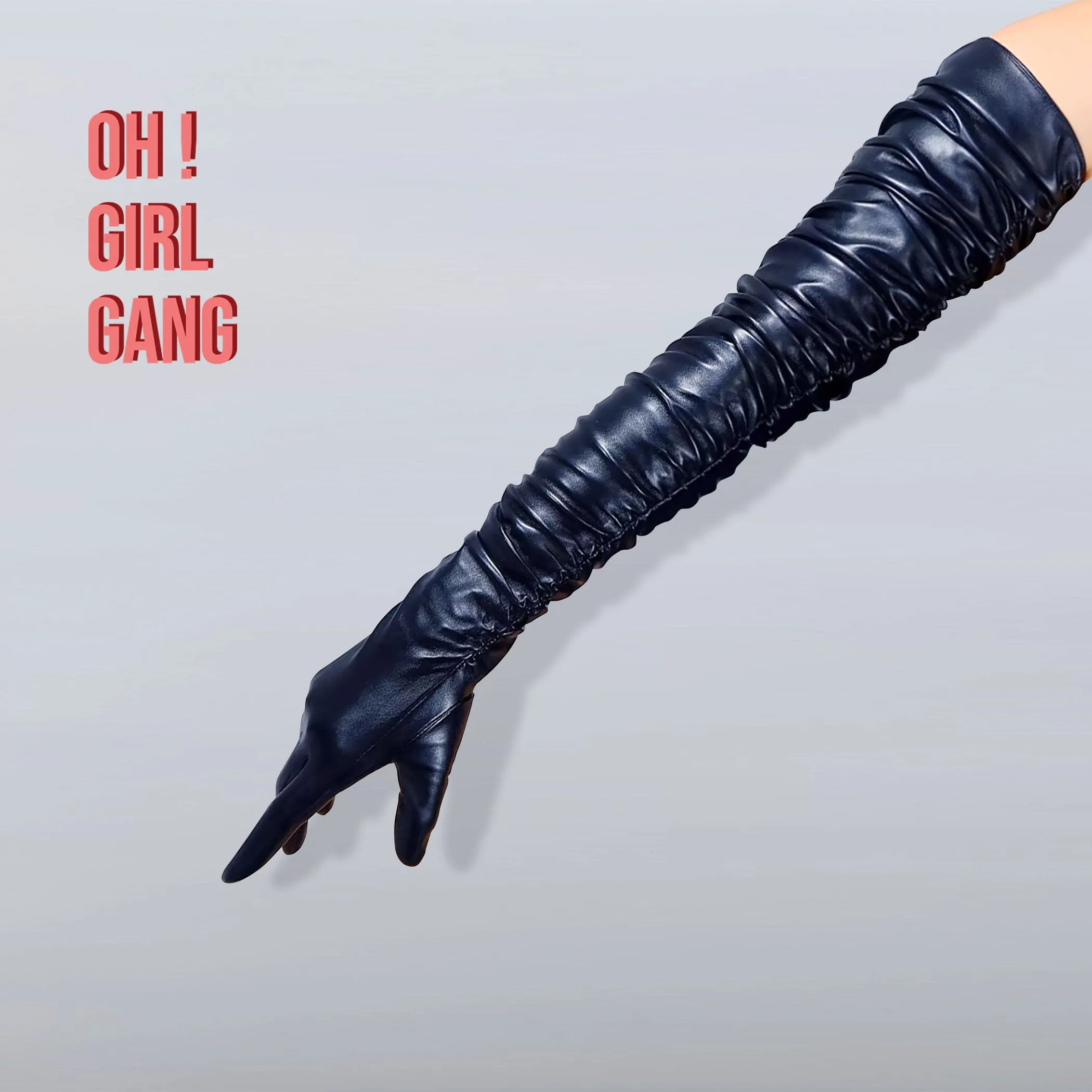 Slim ruffled full length gloves (100cm)