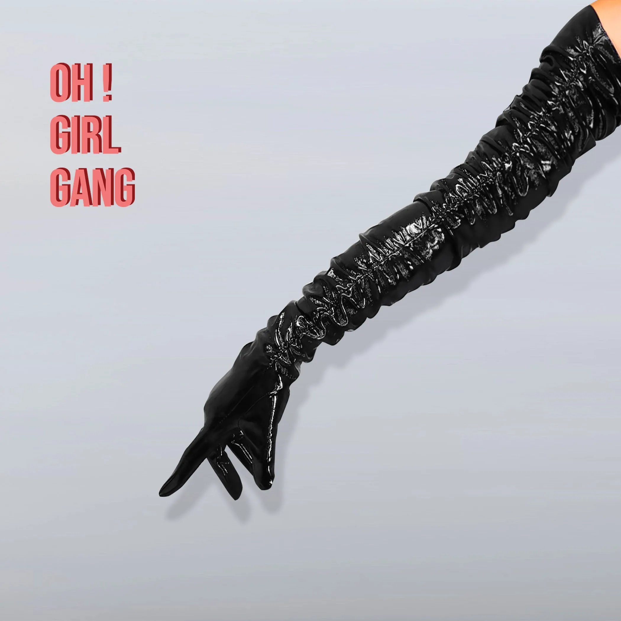 Slim ruffled full length gloves (100cm)