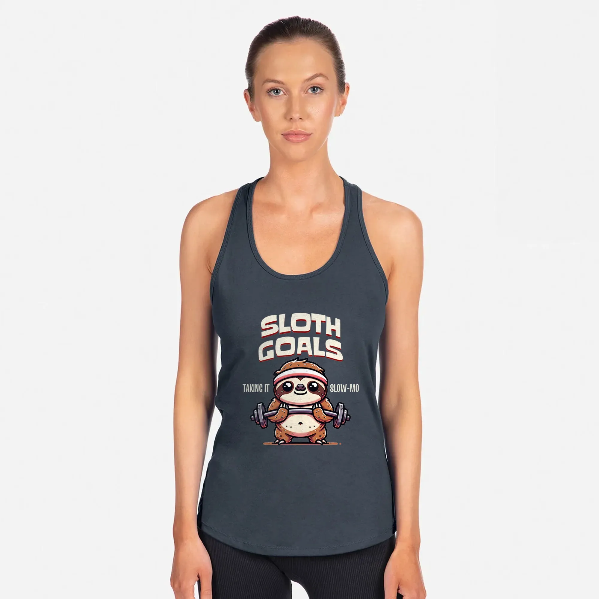 Sloth Goals Racerback Tank Top