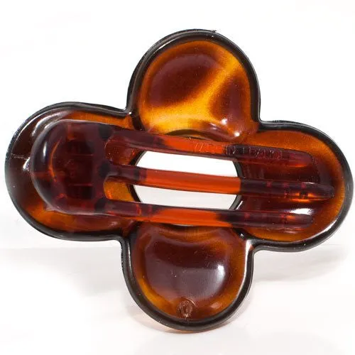 Small Flower Style Tortoise Plastic Salon Hair Clip Beak