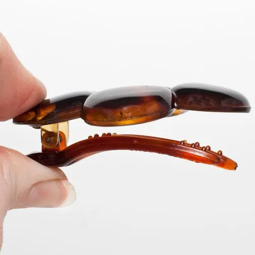 Small Flower Style Tortoise Plastic Salon Hair Clip Beak