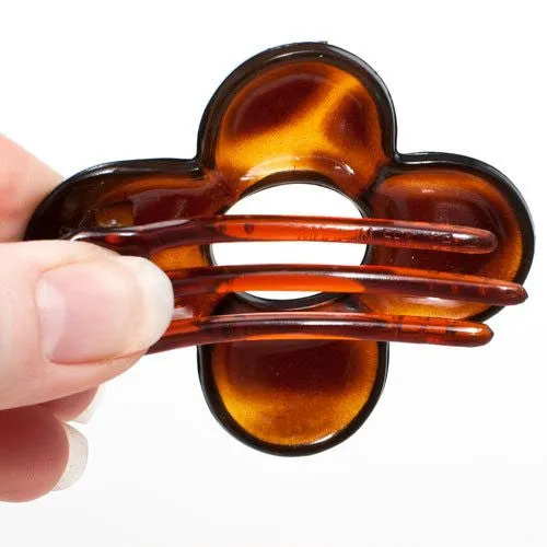 Small Flower Style Tortoise Plastic Salon Hair Clip Beak