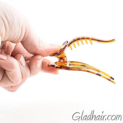 Small Tortoise Flower Plastic Beak Clip - Pair