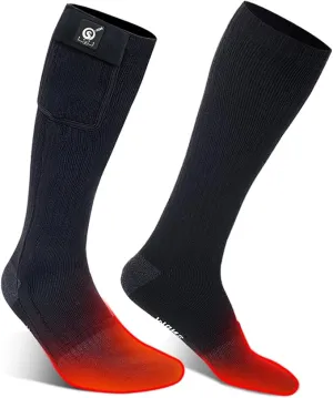 SNOW DEER Heated Socks for Men & Women Battery Socks Powered Thermal Ski Socks Winter Foot Warmer with Temperature Control Long Socks for Skiing Hiking Hunting Motorcycling Riding