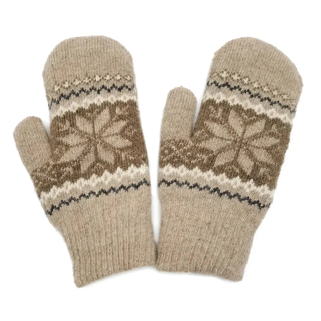 Snowflake Mitten Beige