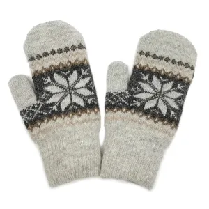 Snowflake Mitten Grey
