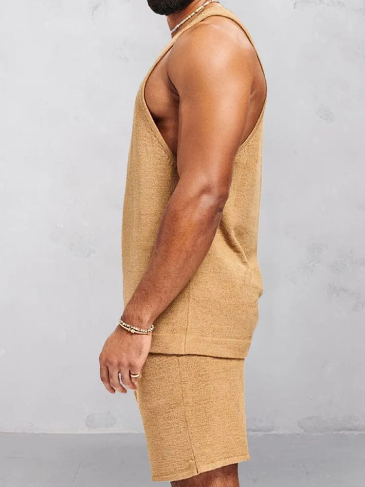 Soft Knit Tank Top Shorts Set