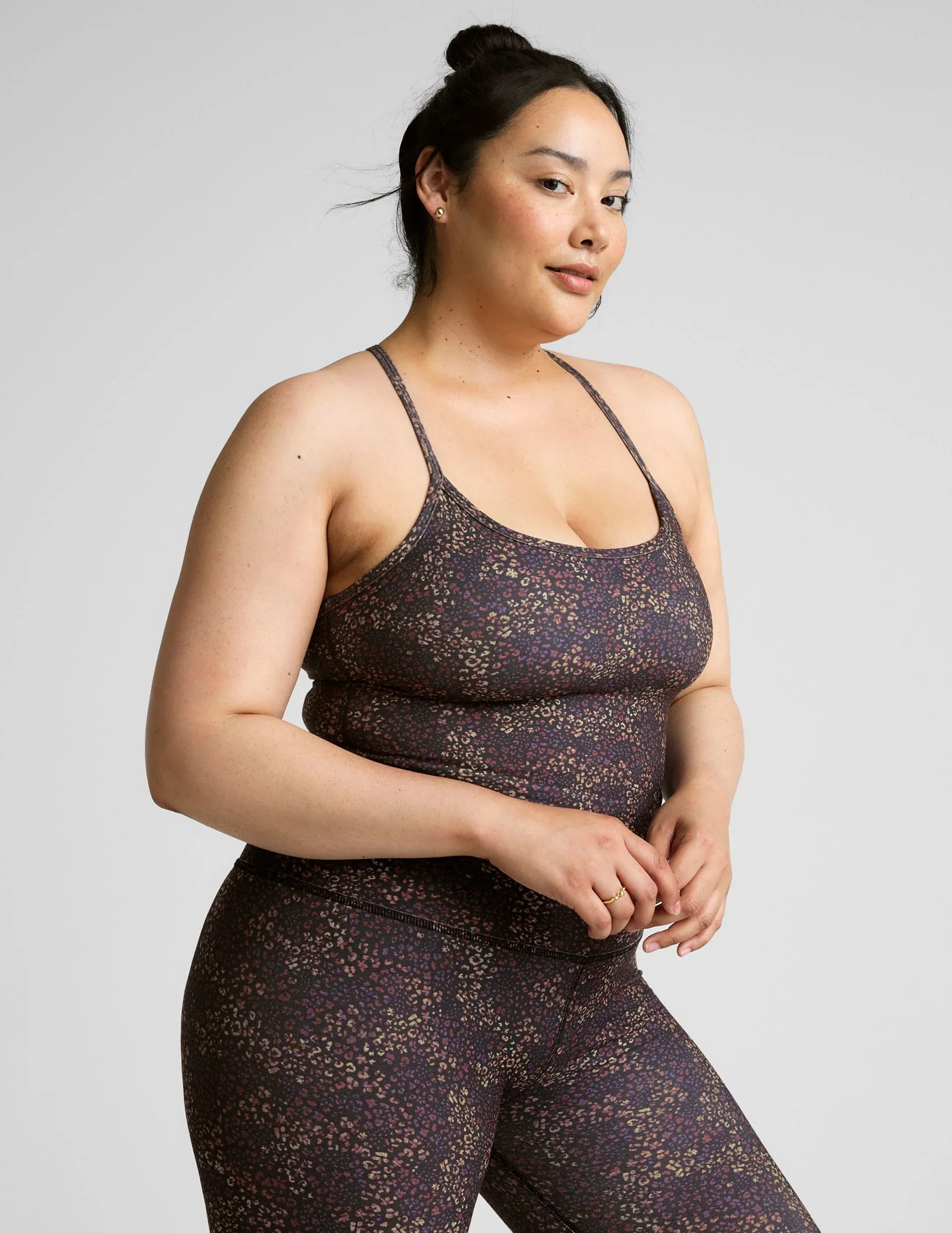 Softmark Slim Racerback High Cropped Tank by Beyond Yoga | Ditsy Leopard
