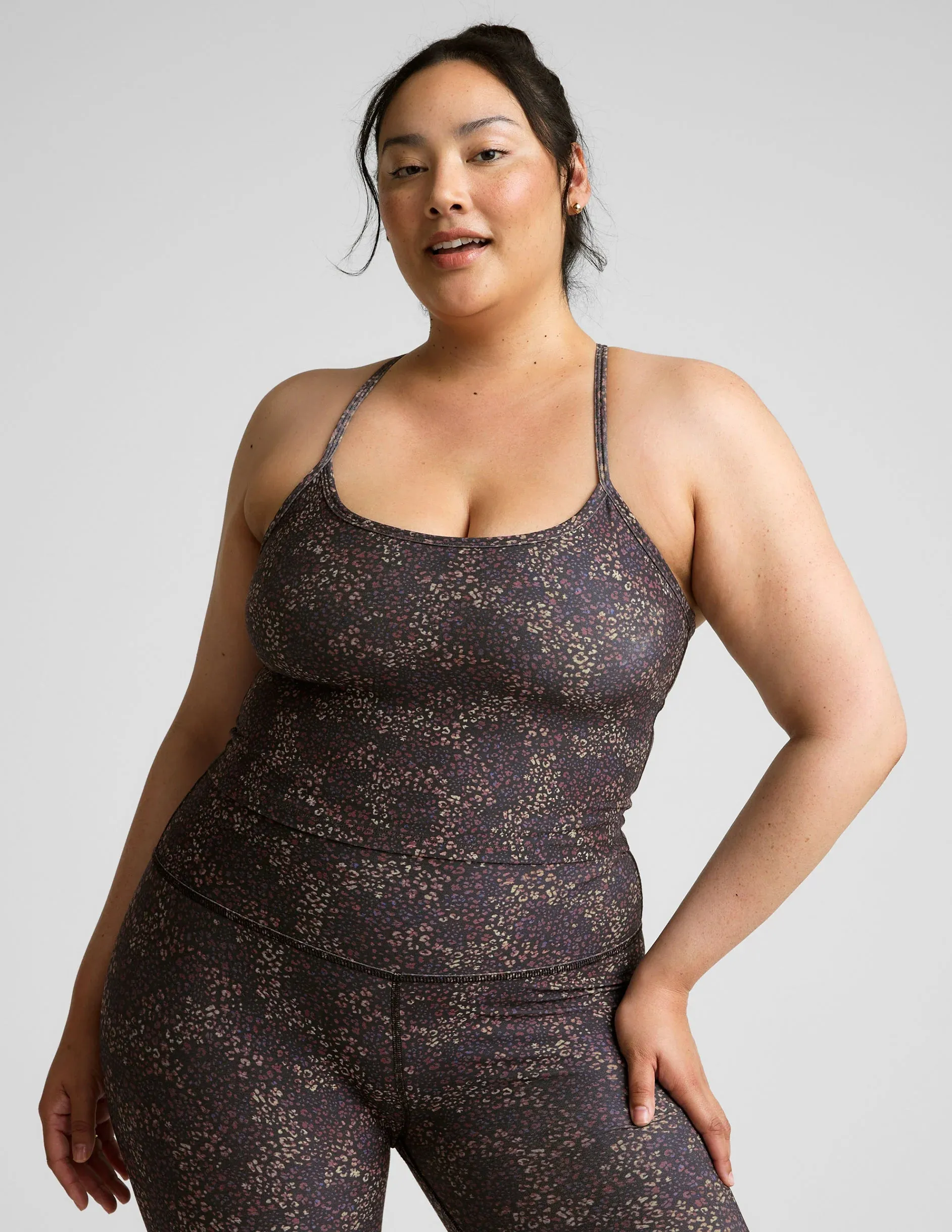 Softmark Slim Racerback High Cropped Tank by Beyond Yoga | Ditsy Leopard