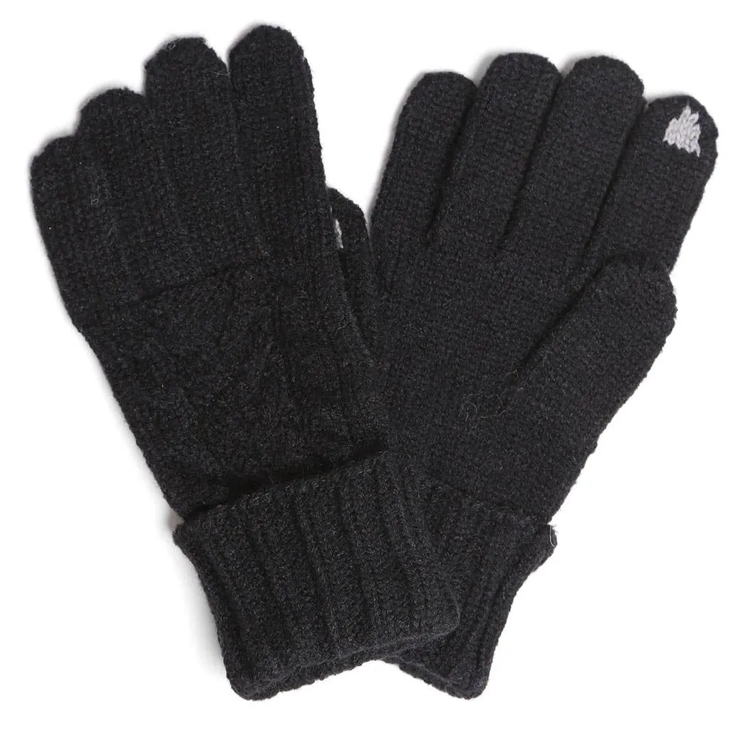 Solid Cable Knitted Flip Cuff Touch Gloves: