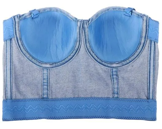 Spaghetti Strap Denim Corset Top