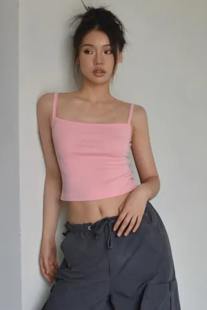 Spaghetti Strap Solid Cut Out Cami Top