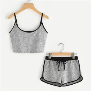 Spaghetti Strap Tank Top & Shorts (2 Piece Set)