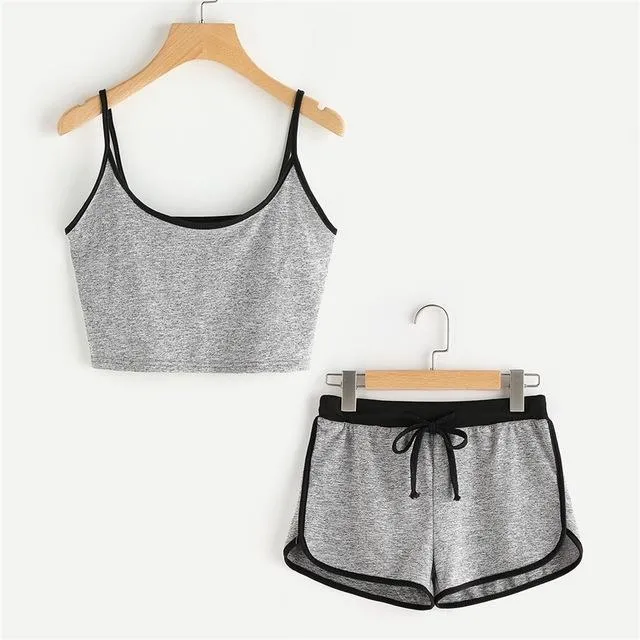 Spaghetti Strap Tank Top & Shorts (2 Piece Set)