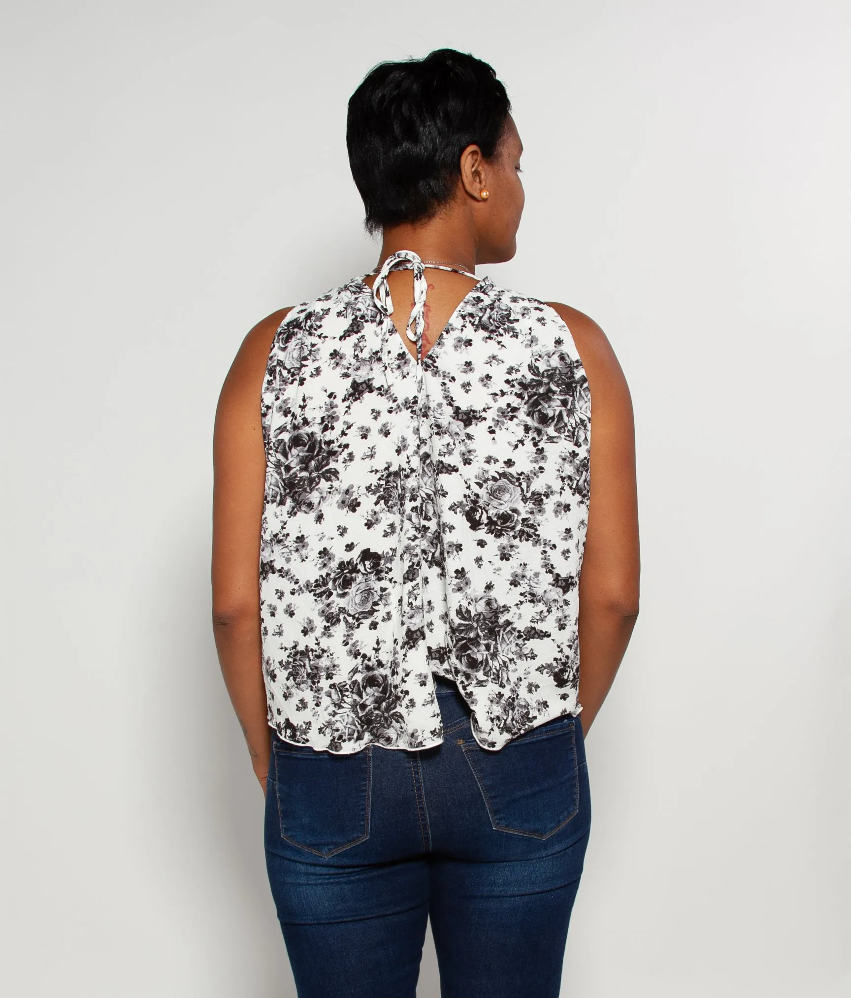Spaghetti Strap Top Black And White