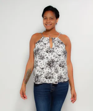 Spaghetti Strap Top Black And White