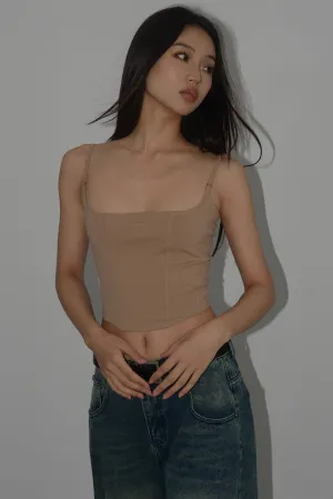 Spaghetti Strap Zip Back Cami Top