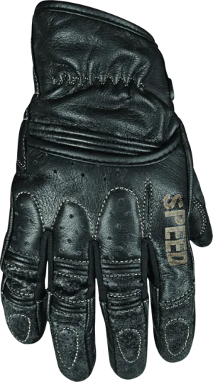 Speed and Strength Rust and Redemption Leather Gloves Black - Medium