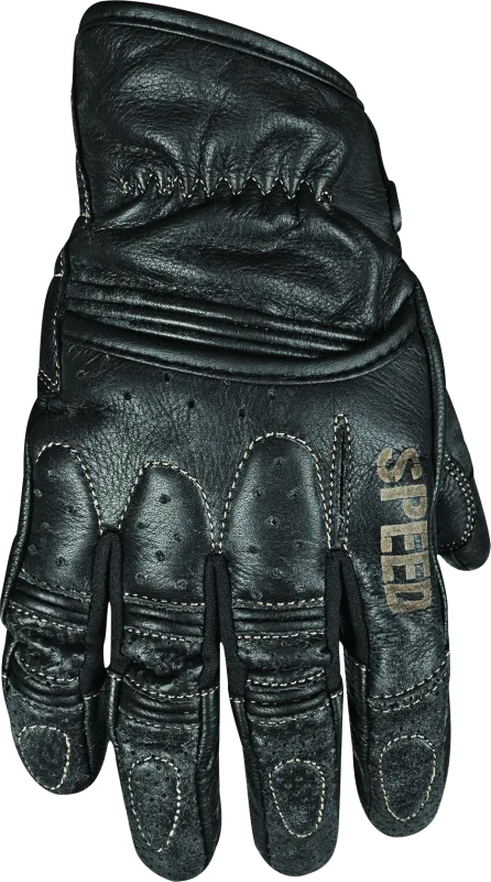 Speed and Strength Rust and Redemption Leather Gloves Black - Medium
