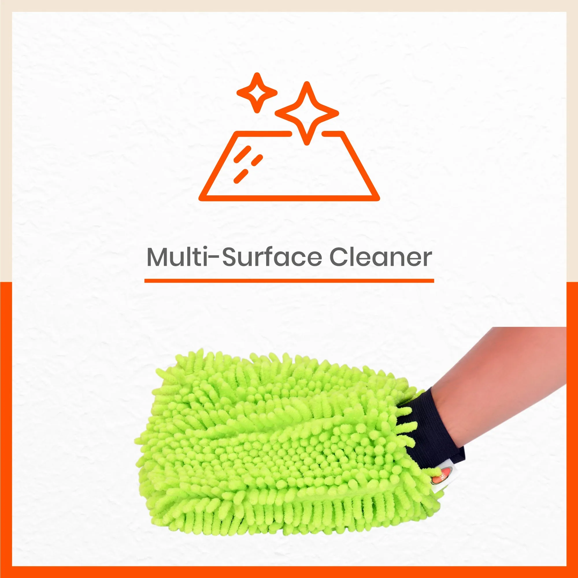 Spic & Span Multi Purpose Micro Fiber Cleaning Glove (Flourescent Green)
