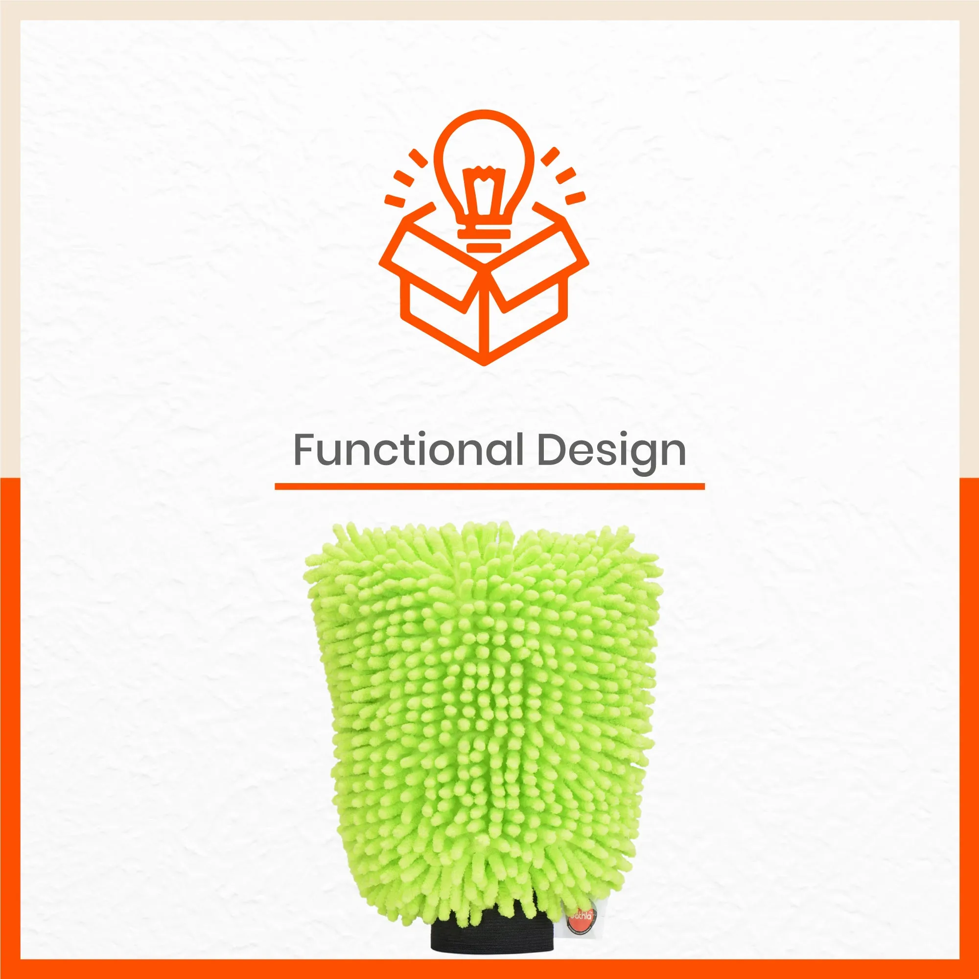 Spic & Span Multi Purpose Micro Fiber Cleaning Glove (Flourescent Green)