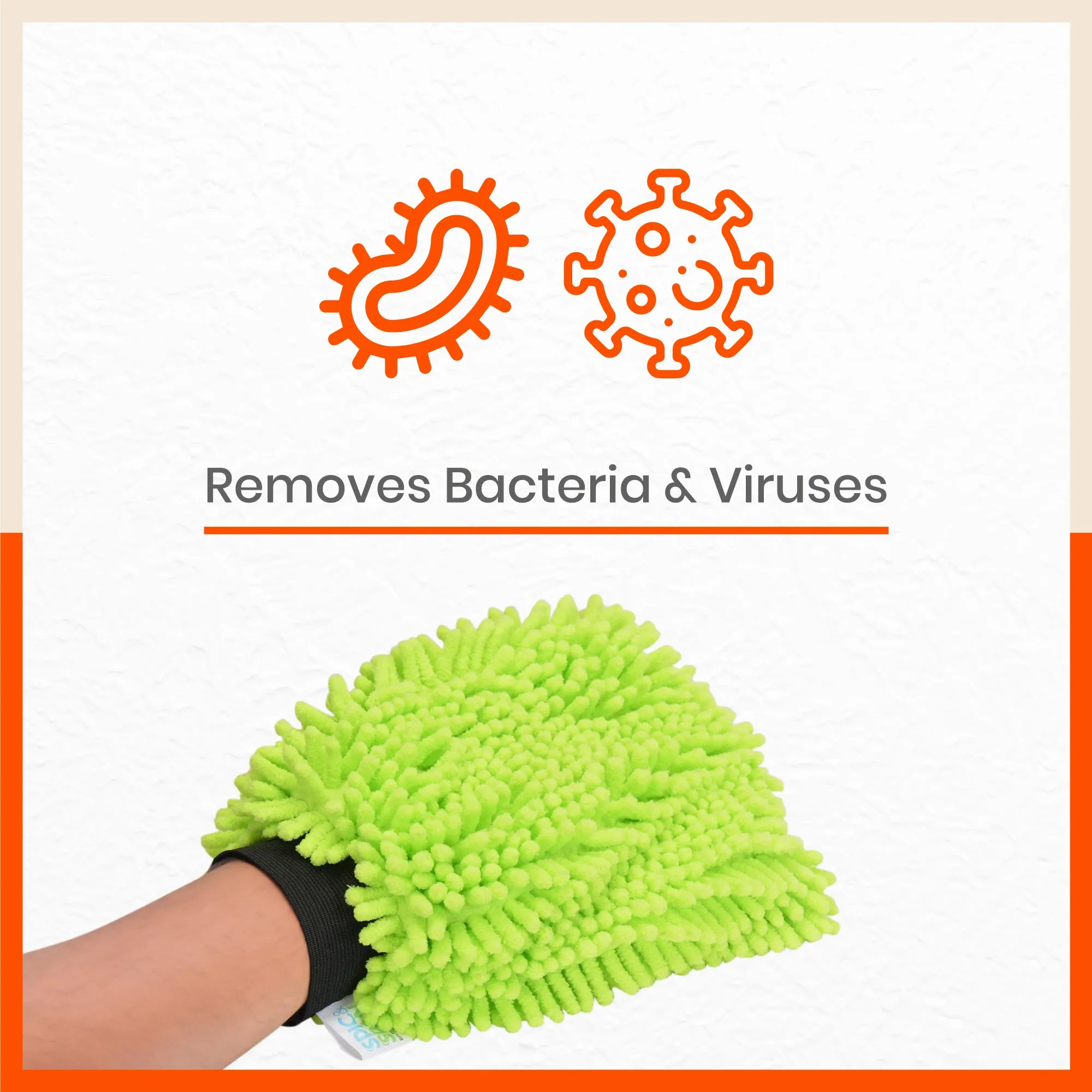 Spic & Span Multi Purpose Micro Fiber Cleaning Glove (Flourescent Green)