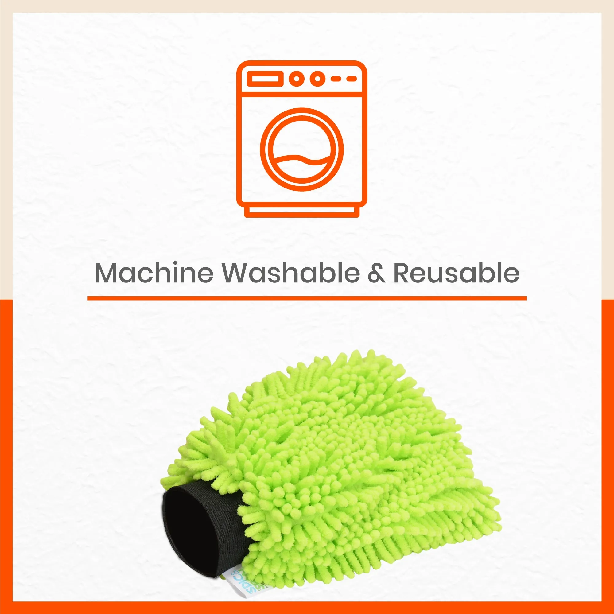 Spic & Span Multi Purpose Micro Fiber Cleaning Glove (Flourescent Green)