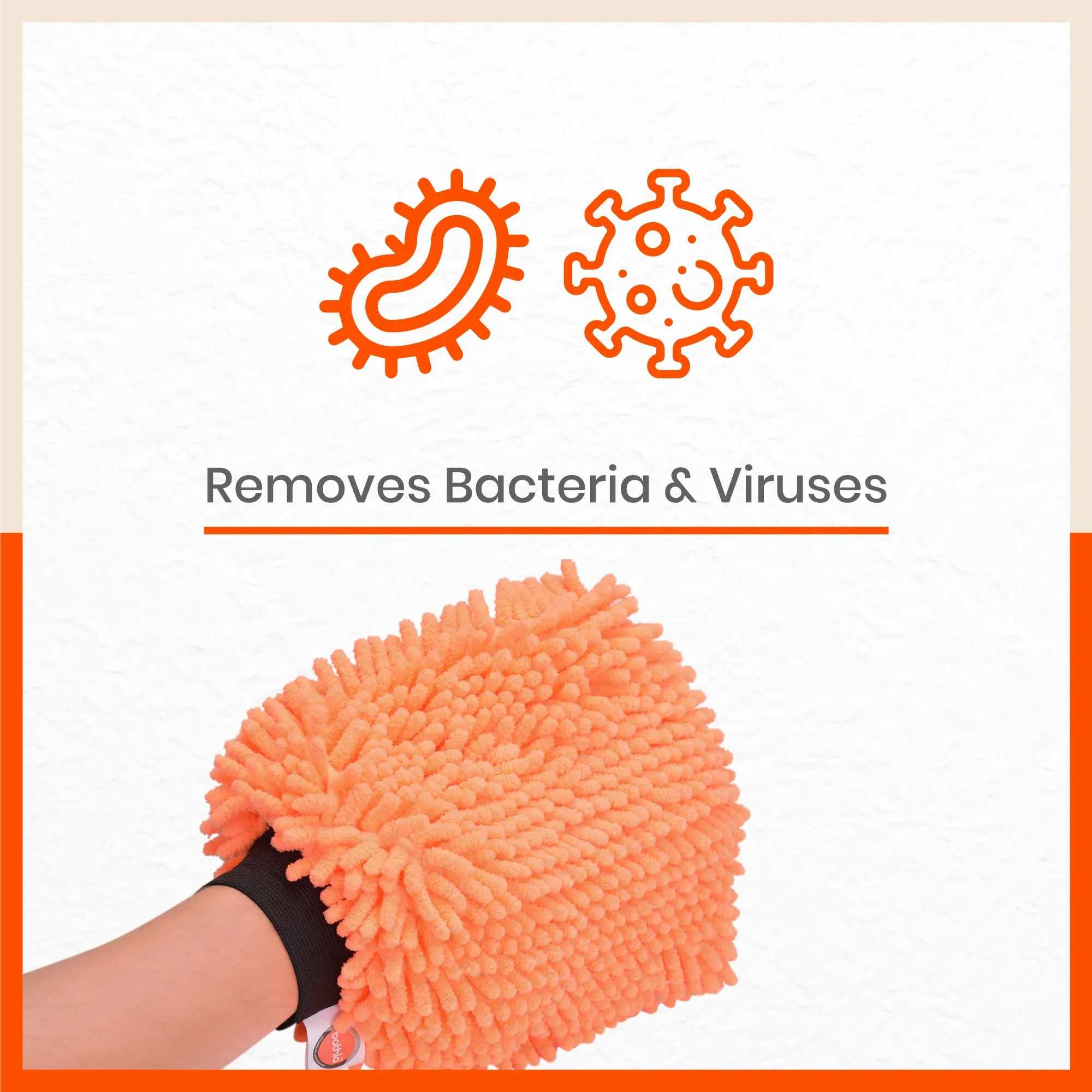 Spic & Span Multi Purpose Micro Fiber Cleaning Glove (Flourescent Orange)
