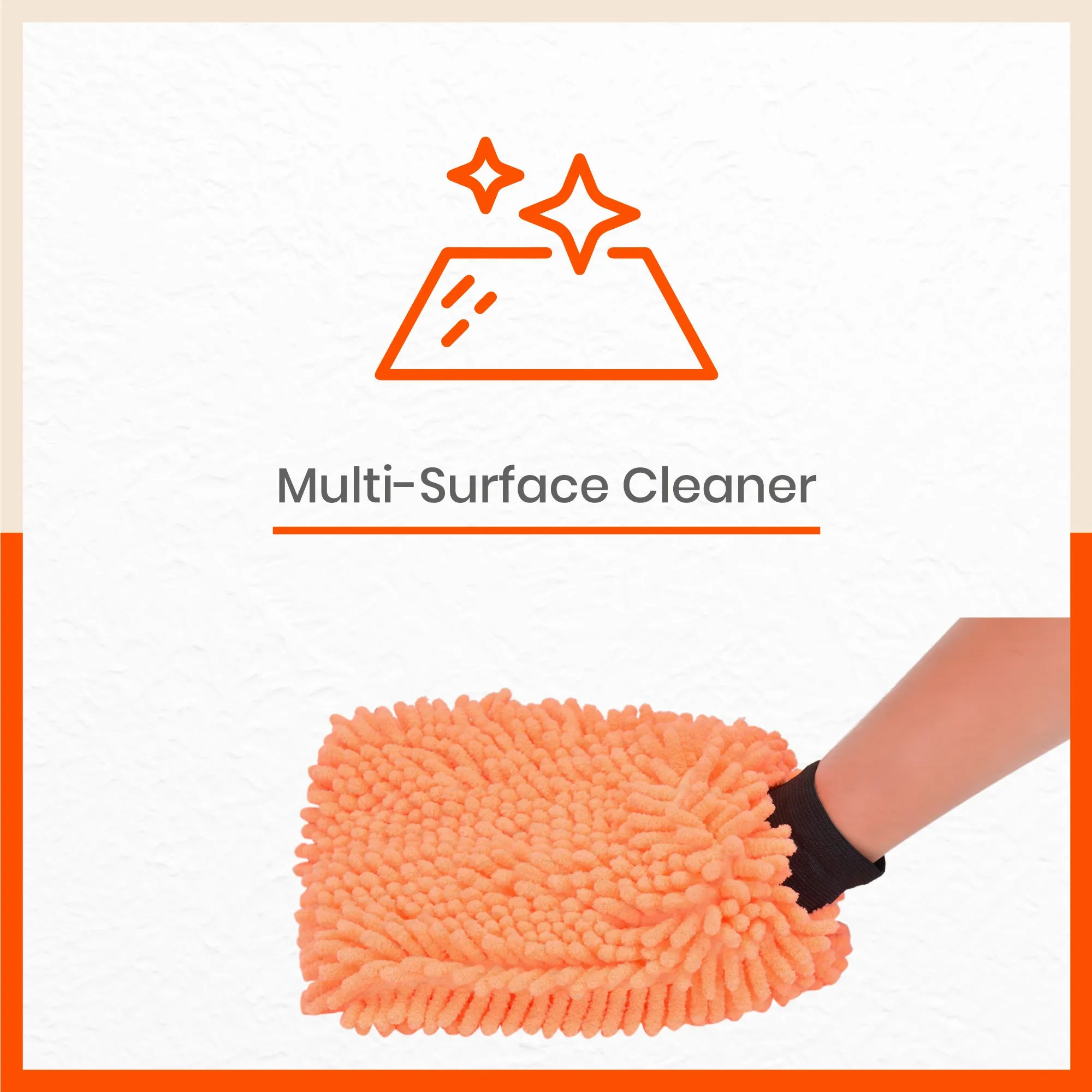 Spic & Span Multi Purpose Micro Fiber Cleaning Glove (Flourescent Orange)