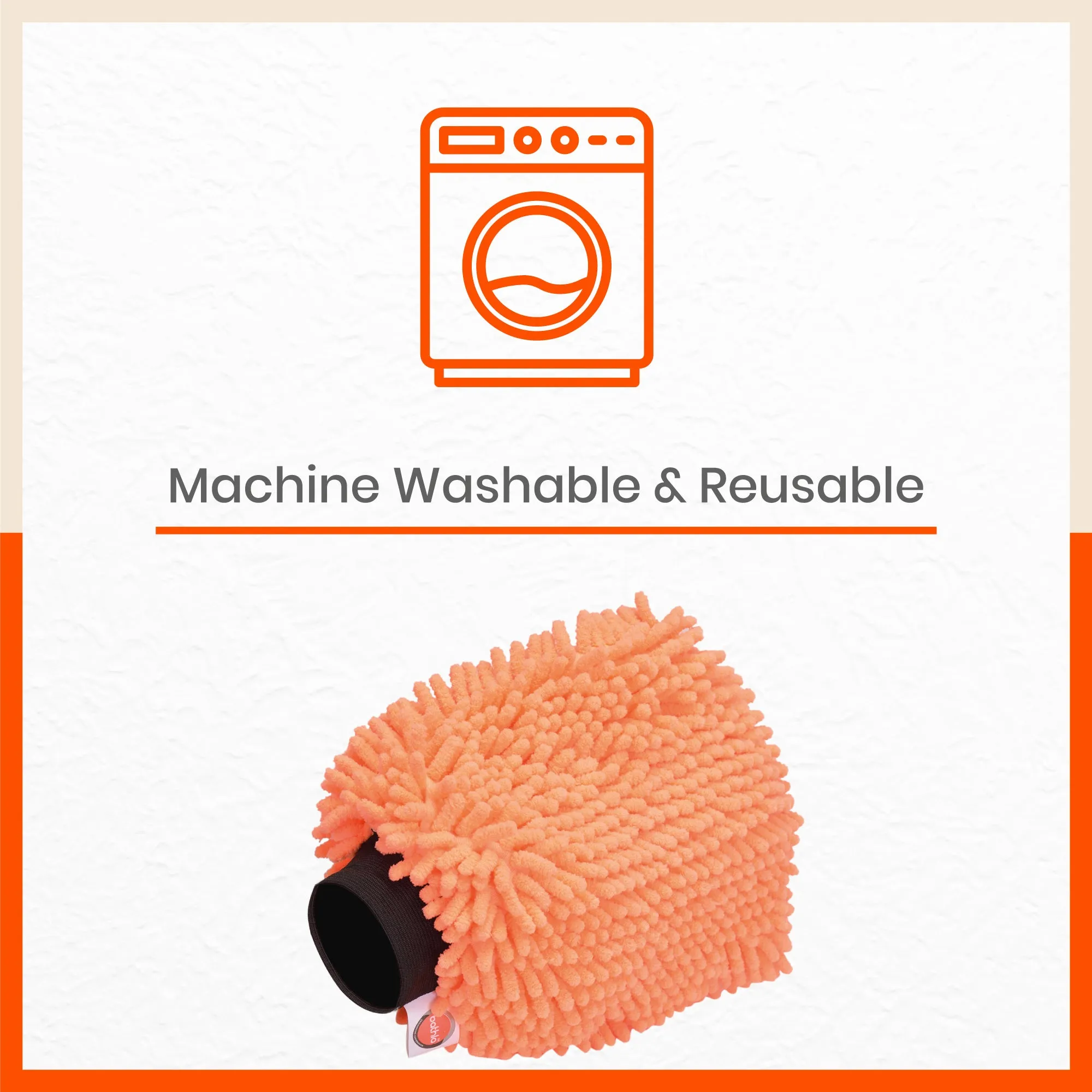 Spic & Span Multi Purpose Micro Fiber Cleaning Glove (Flourescent Orange)