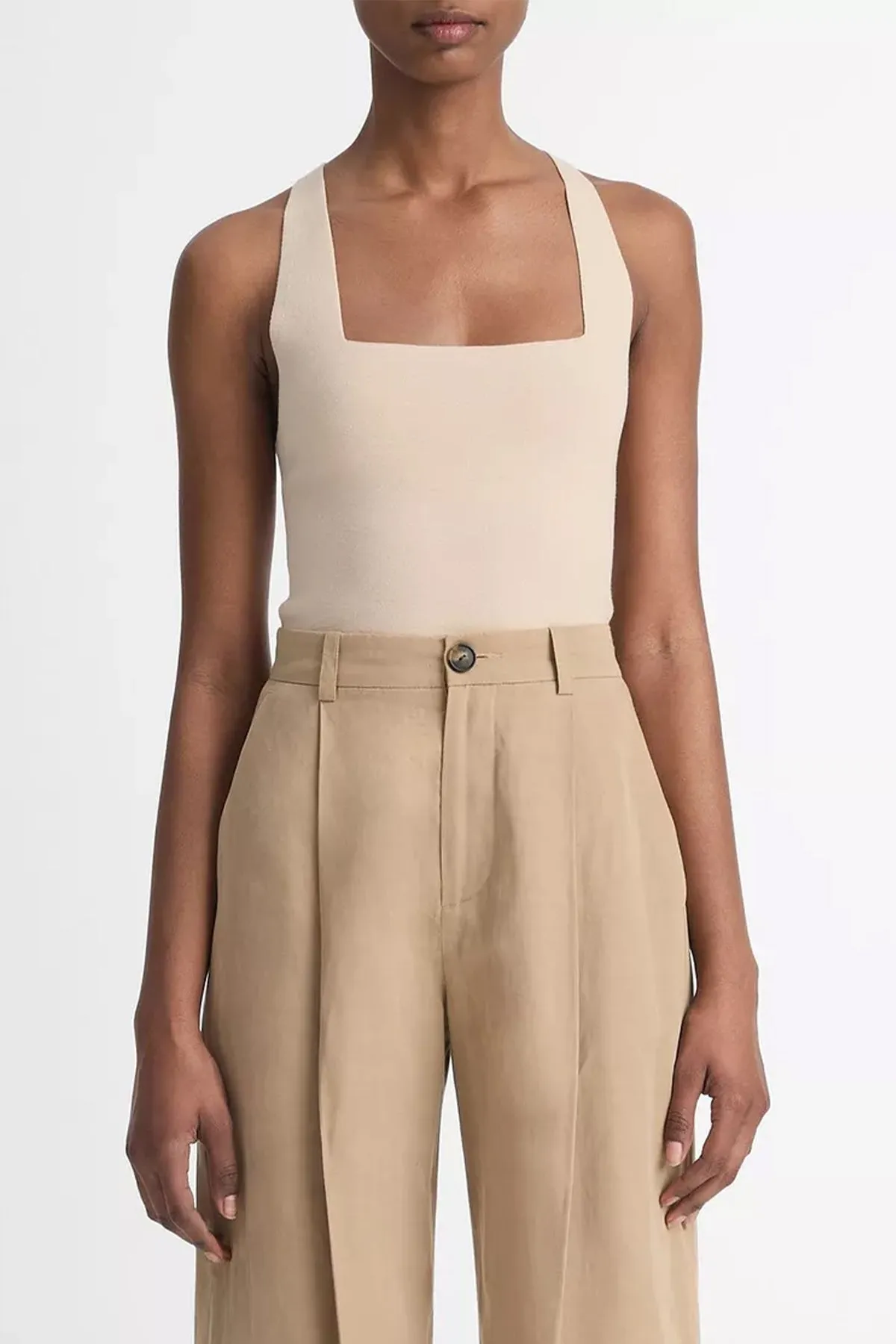 Square-Neck Racerback Tank Top in Beach